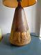 Art Deco Carved Wooden Signed Lamp