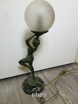 Art Deco'danseuse A Toge' Lamp By Carlier