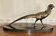 Art Deco Sculpture Of A Golden Pheasant On A Marble Base, Signed (salvatore Mélanie)