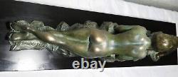 Art Deco sculpture signed LIMOUSIN nude woman goat statue