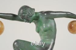 Art Deco sculpture signed by Denis, Cast iron art by Max le Verrier