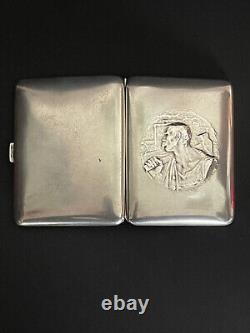 Art Deco silver cigarette case hammered by a worker, signed and hallmarked