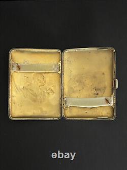 Art Deco silver cigarette case hammered by a worker, signed and hallmarked