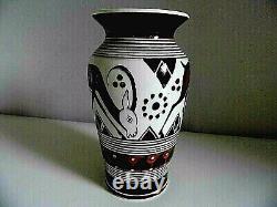 Art-deco 1929 Very Rare Faience Vase Signed and Numbered Greek Work