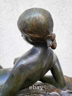 Ary Bitter, Chloé, Signed Bronze, Art Deco, 20th Century