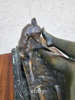 Ary Bitter, Chloé, Signed Bronze, Art Deco, 20th Century