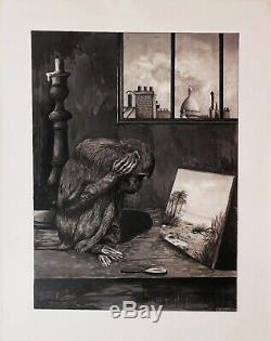 Auguste Paul Jouve Animal Drawing Table Symbolist Art Deco Monkey Montmartre