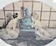 Blue Buddha Signed Icart Art Deco Lithograph Vintage Antique Table