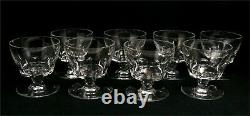 Baccarat, Art Deco, 8 Water Glasses, 8.5 Cm, Signed, Intact, Cut Crystal