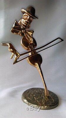 Bassist Bronze Sculpture Yves Lohe (1947) Signed