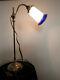Beautiful 1930 Art Deco Office Lamp Signed By Novardy Retro Blue 49 Cm