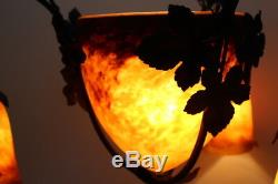 Beautiful Art Deco Chandelier, Glass Paste, Signed The French Glass