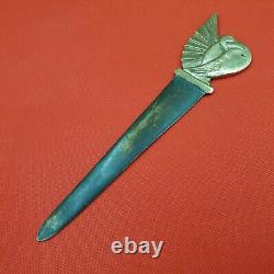 Beautiful Bronze Gilded Art Deco Bird Letter Opener Paper Knife Signed C. Rigaud 1930