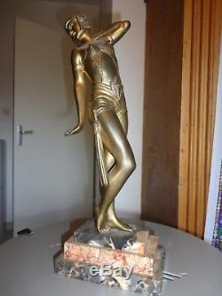 Beautiful Old Statue Art Deco 1920 Regulates Signed. Dancer