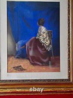 Beautiful Pastel Epoch Art Deco Representing An Andalusian / Spanish Signed Woman