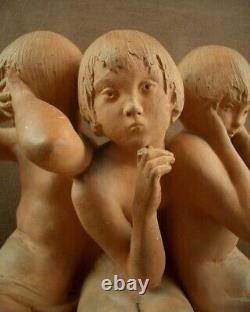 Beautiful Terracotta Sculpture Art Deco Wisdom by Ary Bitter Susse Publisher