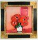 Bernard Gassmann (1942-) Amour Fou Painting Original H/t Frame Flowers