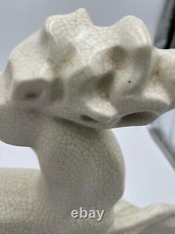 Biche Et Son Faon Ceramic Art Deco Signes Lejan Animal Cracked Ceramic