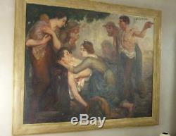 Big Oil On Canvas Art Deco P. Borgomano (active In The Twentieth Century)