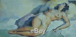 Big Picture Former Erotic Nude Portrait Cesar Vilot Art Deco Hst