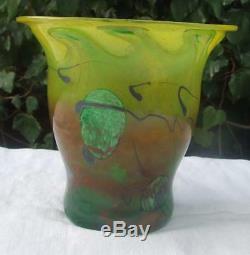 Blown Glass Vase With Decoration Of Inclusions Signed J. P. Mateus Art Glass Decoration