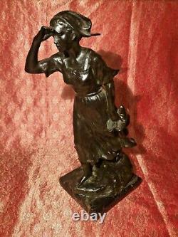 Breton Woman. Sculpture In Bronze. Gabriel Bechini. Spain. Around 1920