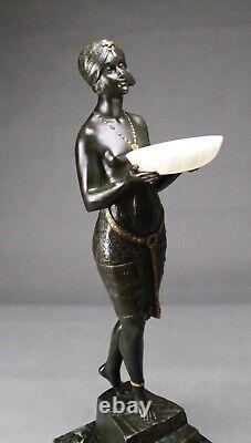 Bronze 50cm Pierre Le Faguays Odalisque with a Cup Art Deco/Art Nouveau