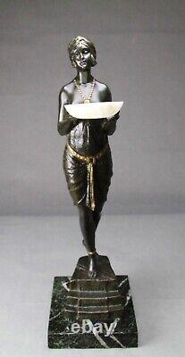 Bronze 50cm Pierre Le Faguays Odalisque with a Cup Art Deco/Art Nouveau