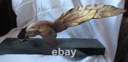 Bronze Animal Sculpture Art Deco Pheasant Signed G H Laurent