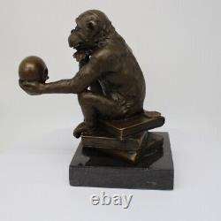 Bronze Animal Statue Monkey in Art Deco Style Art Nouveau Bronze Monkey