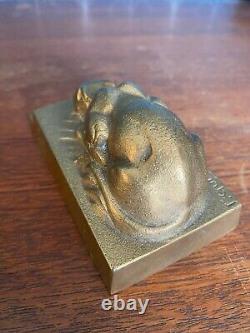 Bronze Animalier early 20th century, the cat and the mouse, Art Deco period, signed