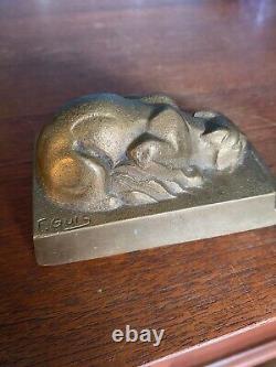 Bronze Animalier early 20th century, the cat and the mouse, Art Deco period, signed