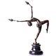 Bronze Art Deco Dancer With Torch Sculpture After Ferdinand Preiss