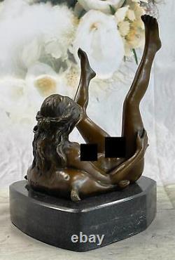 Bronze Art Deco Sculpture Nude Woman With / Marble Base - Signed Nino Oliviono