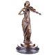 Bronze Art Deco Style Violinist Sculpture After J. Kassin Vintage Signed