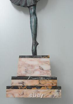 Bronze Art Deco sculpture of a ballet dancer signed Balleste