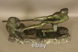 Bronze Art-deco Signed By Ouline