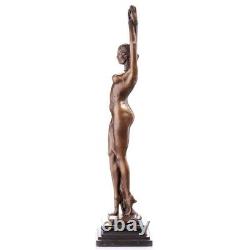 Bronze Dancer Sculpture Antique Art Deco Style Signed