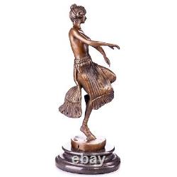 Bronze Dancer Sculpture Art Deco After Claire Colinet