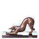 Bronze Greyhound Sculpture Art Deco Style On Black Marble