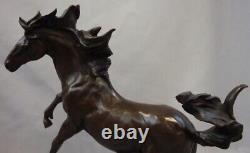 Bronze Horse Statue Animalier in Art Deco Style, Art Nouveau Style, Signed Bronze