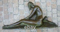 Bronze Nu Art-deco Signed By Joseph Cormier 1869-1950 Cast Susse Lost Wax