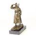 Bronze Russian Soldier Sculpture On Black Marble Art Deco Signed