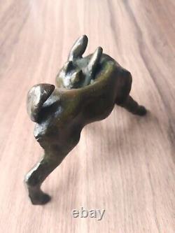 Bronze Sculpture Signed Animal Subject Kid Art Deco