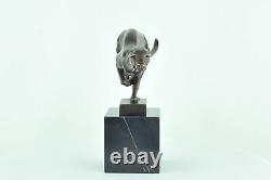 Bronze Statue: Cheetah Animalier in Art Deco Style, Art Nouveau Bronze Signed