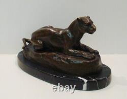 Bronze Statue Lion Lioness Animalier Art Deco Style Art Nouveau Bronze S