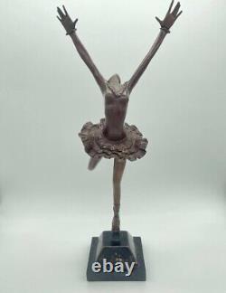 Bronze Statue of Ballerina by Pierre Le Faguays / Fayral Art Deco Masterpiece