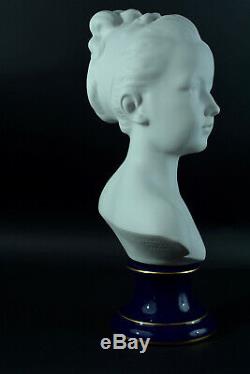 Bust Ancient Porcelain Houdon Tharaud Limoges Young Girl Art Deco Statue