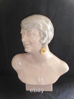 Bust of a woman in glazed ceramic signed Marcel Guillard-Art Deco