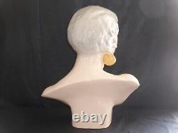 Bust of a woman in glazed ceramic signed Marcel Guillard-Art Deco